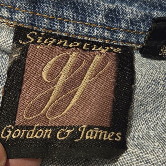 Vintage Gordon & James Western Horse Denim Jean Vest Rodeo Cowboy Embroidered - Picture 5 of 7